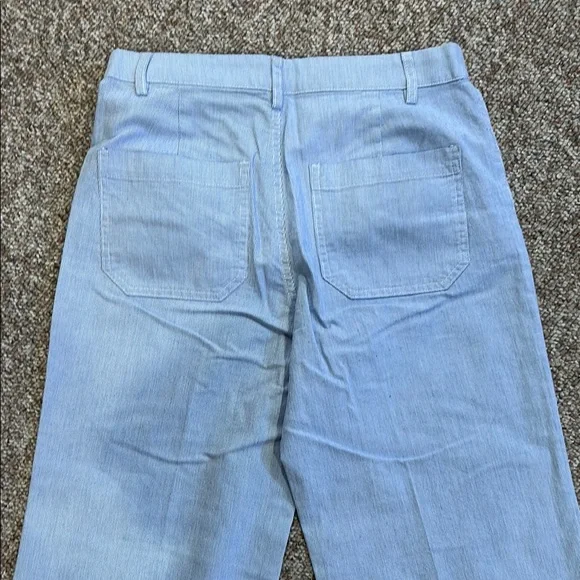 J. Crew Factory Ella High Rise Wide Leg Blue Cropped Pants - Picture 6 of 7